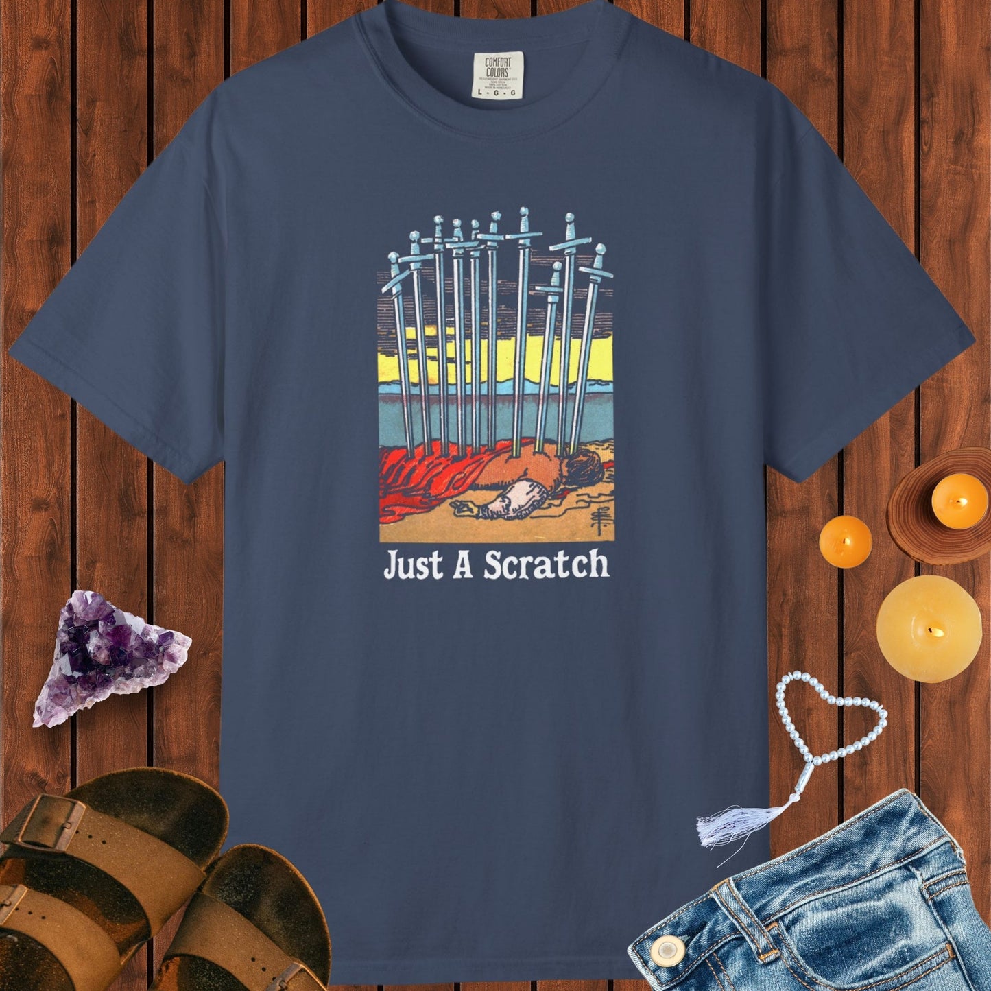 Just A Scratch, Ten of Swords Tarot Card T-shirt