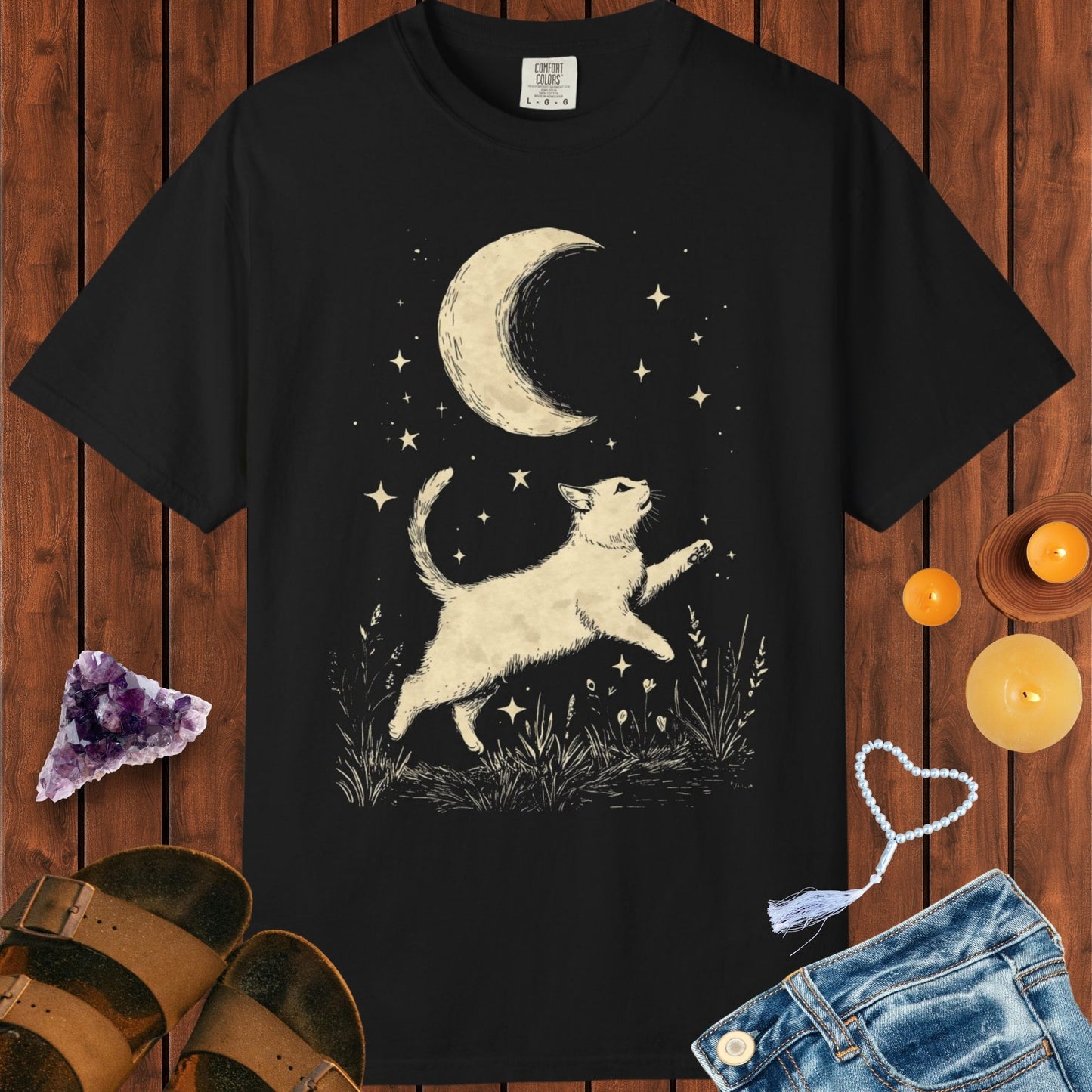 Cat Under the Moon T-shirt
