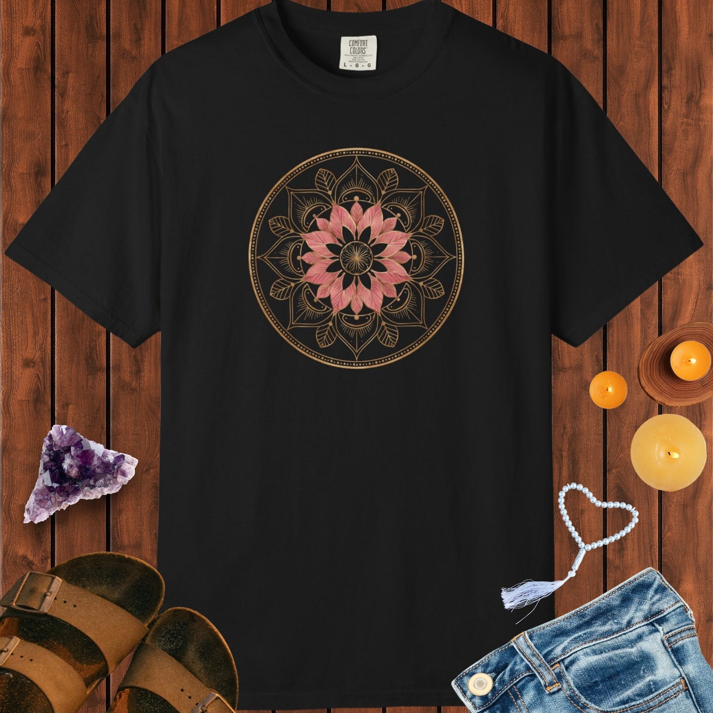 Gold and Pink Mandala T-shirt