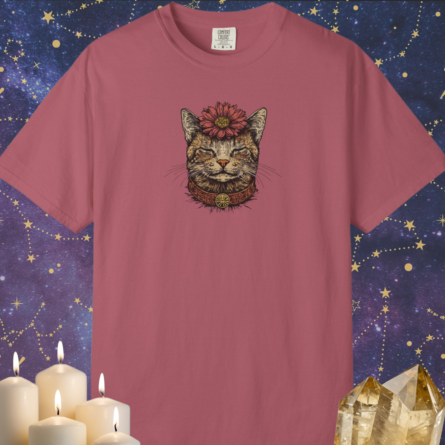 Cat with Flower T-shirt
