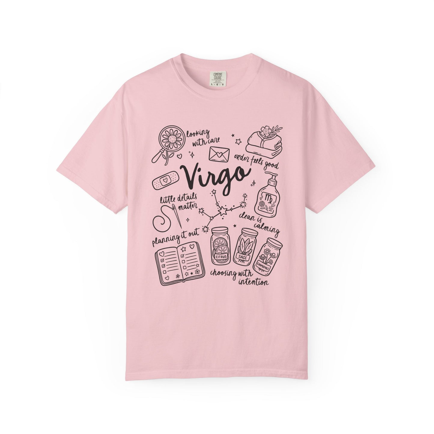 Virgo Whimsical Doodle Zodiac Sign T-shirt