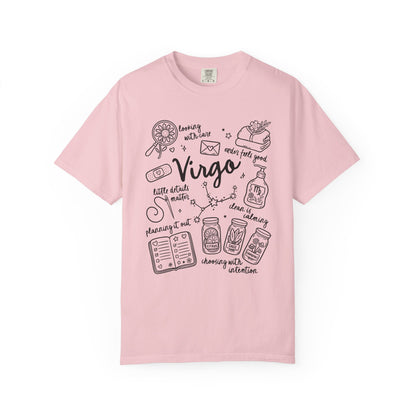 Virgo Whimsical Doodle Zodiac Sign T-shirt
