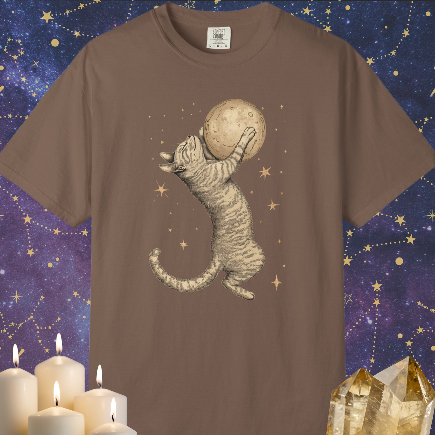 Cat Hugging the Moon T-shirt