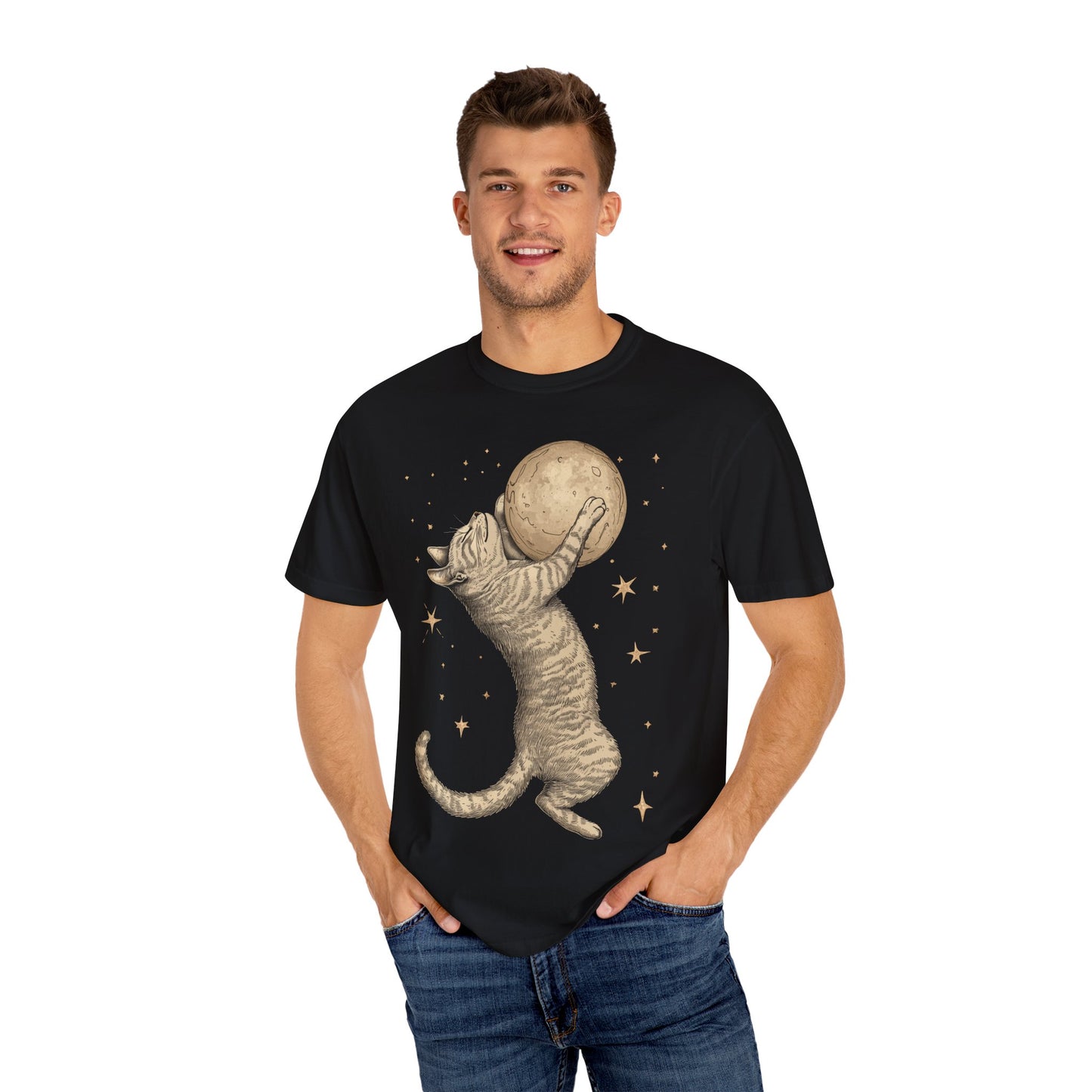 Cat Hugging The Moon T-shirt