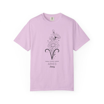 Aries Flower Zodiac Sign T-shirt
