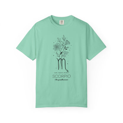 Scorpio Flower Zodiac Sign T-shirt