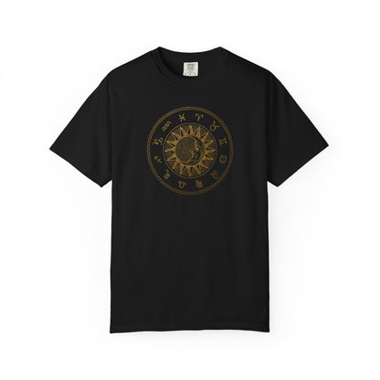 Zodiac Wheel with Sun and Moon T-shirt