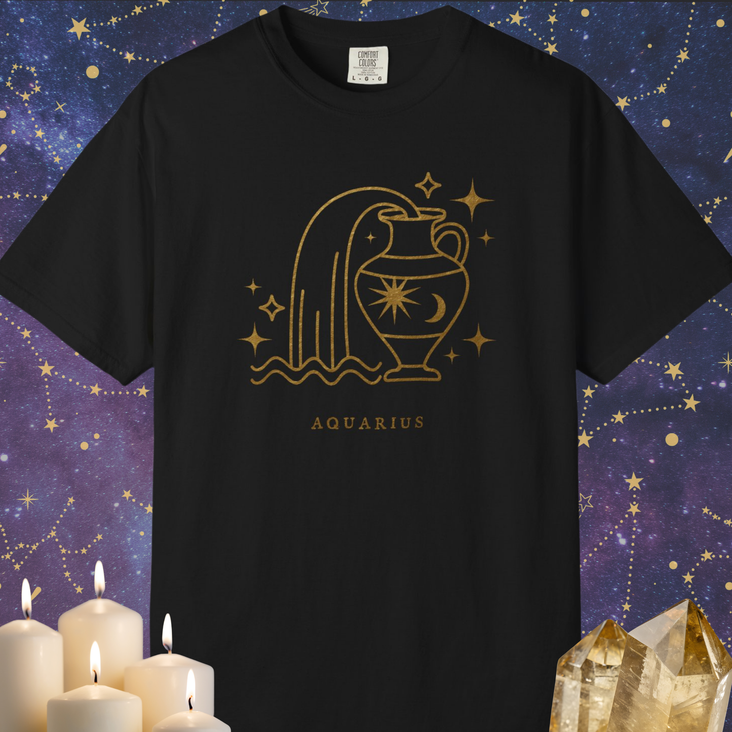 Aquarius Celestial Zodiac Sign T-shirt