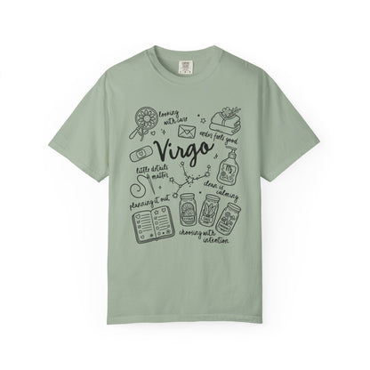 Virgo Whimsical Doodle Zodiac Sign T-shirt