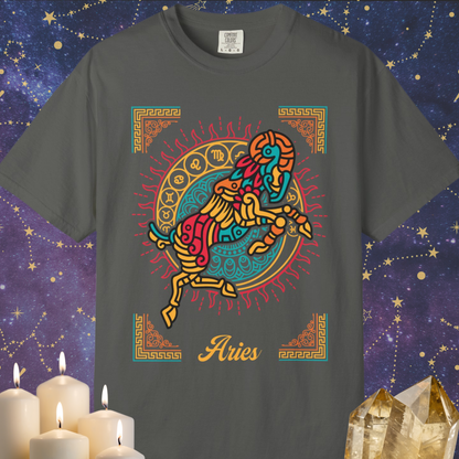 Aries Neo-Mythological Zodiac Sign T-shirt