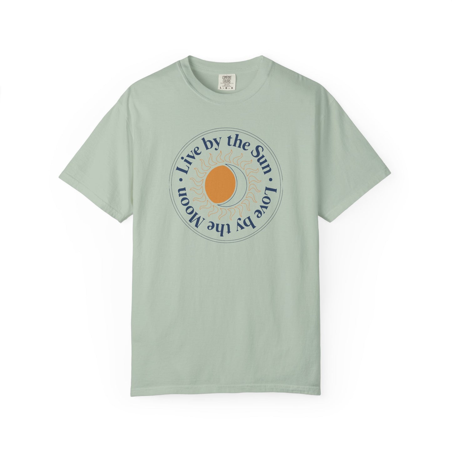 Live By The Sun Love By The Moon, Blue Letters T-shirt