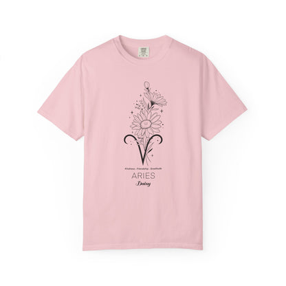 Aries Flower Zodiac Sign T-shirt