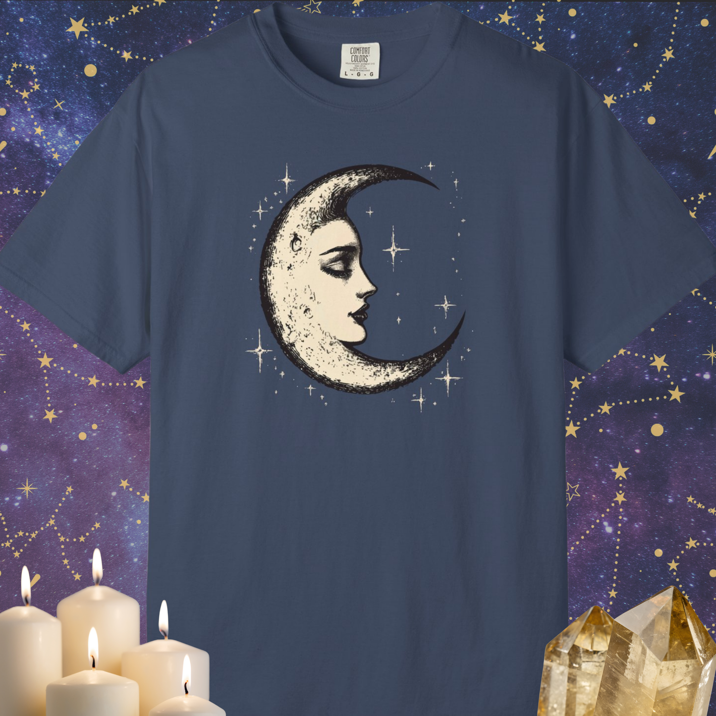 Crescent Moon Face T-shirt