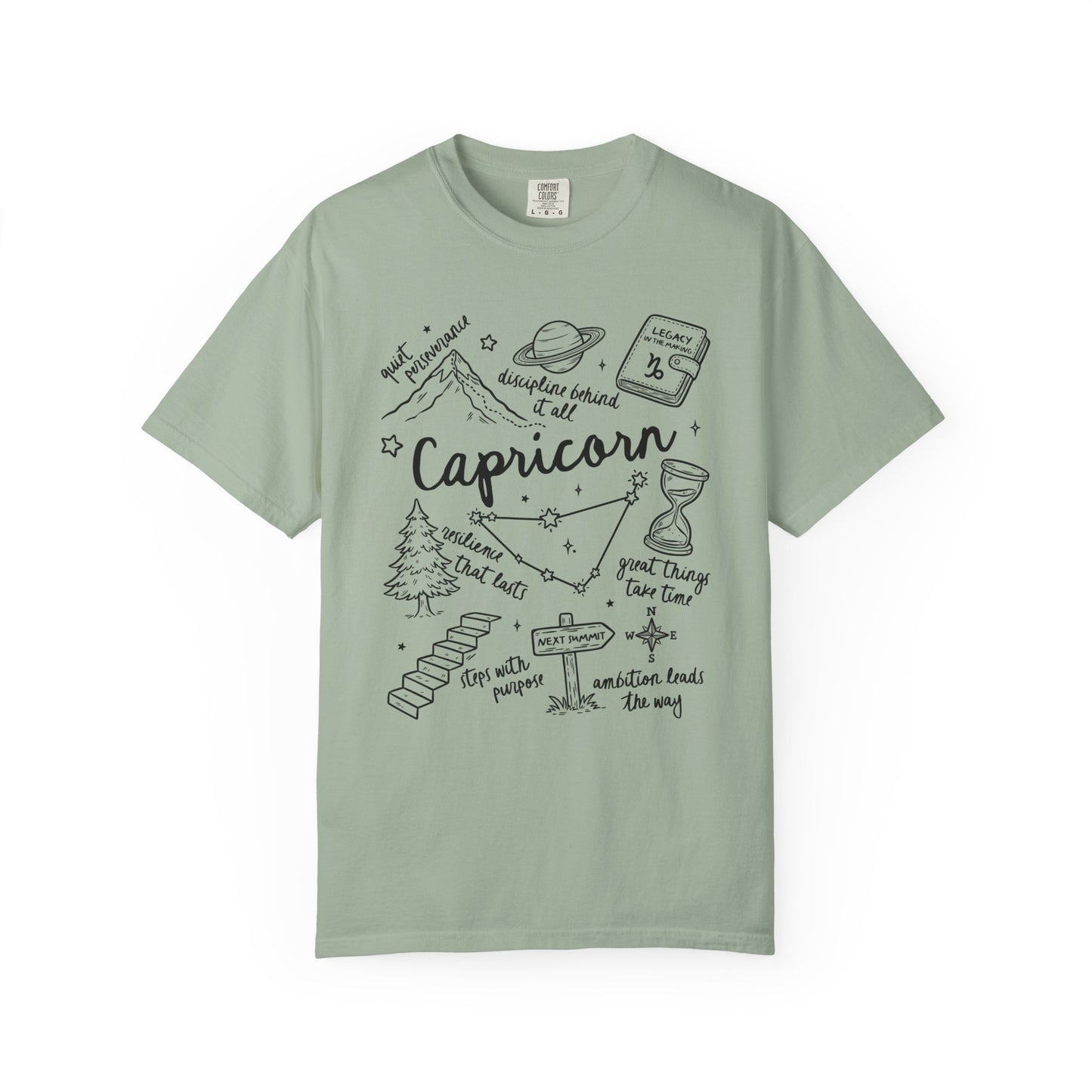 Capricorn Whimsical Doodle Zodiac Sign T-shirt