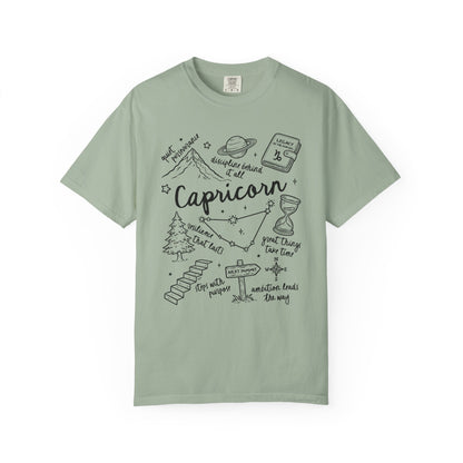 Capricorn Whimsical Doodle Zodiac Sign T-shirt