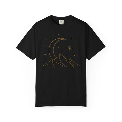 Crescent Moon Behind Mountains T-shirt