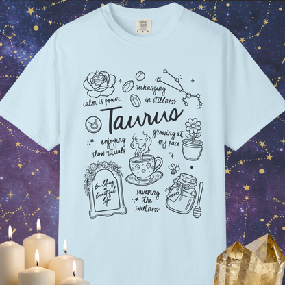 Taurus Whimsical Doodle Zodiac Sign T-shirt