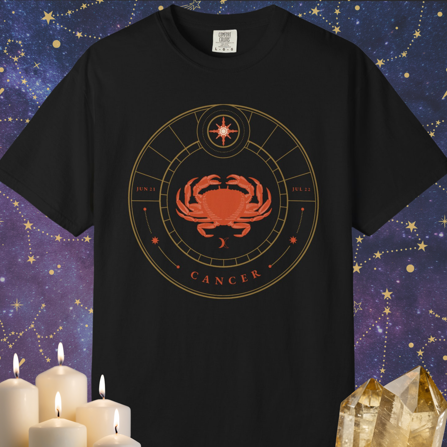 Cancer Modern Minimalist Zodiac Sign T-shirt