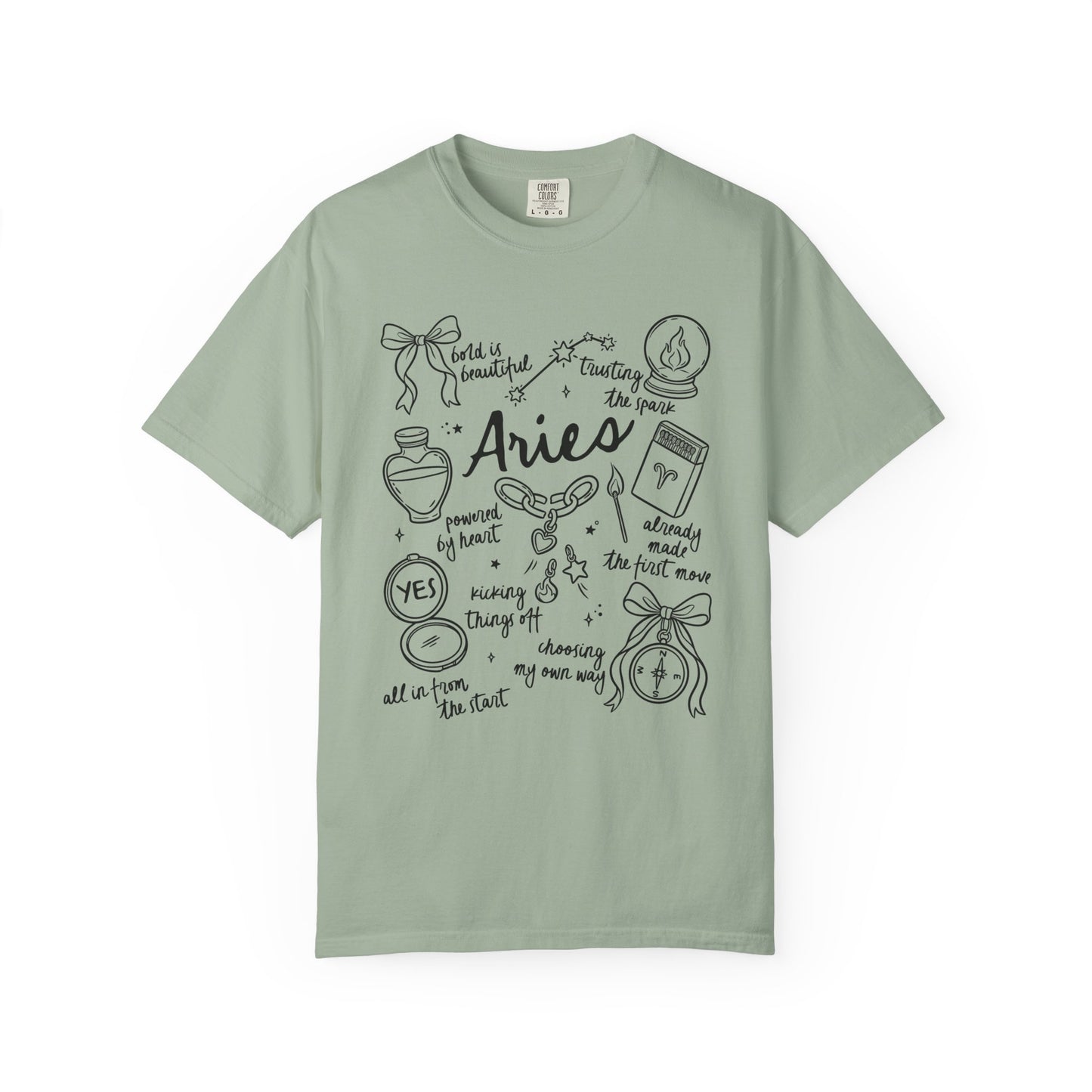 Aries Whimsical Doodle Zodiac Sign T-shirt