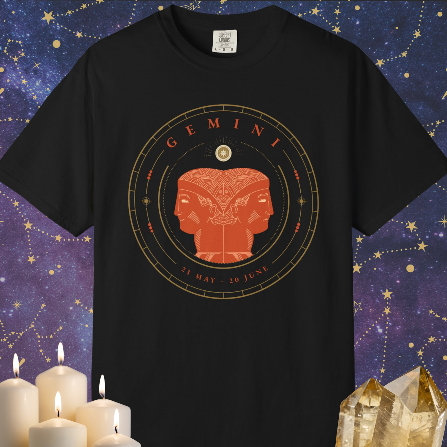 Gemini Modern Minimalist Zodiac Sign T-shirt
