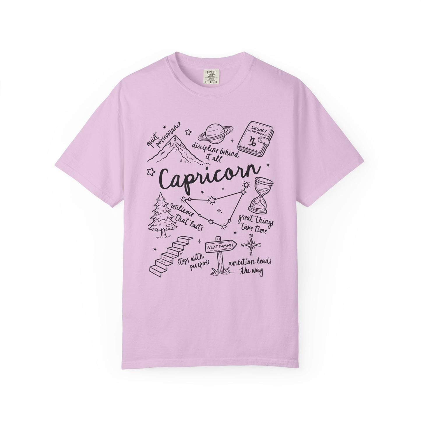 Capricorn Whimsical Doodle Zodiac Sign T-shirt