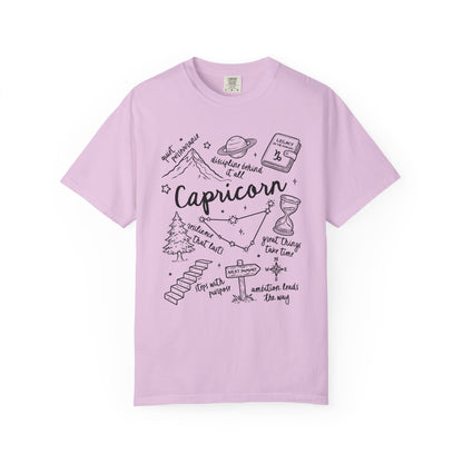 Capricorn Whimsical Doodle Zodiac Sign T-shirt