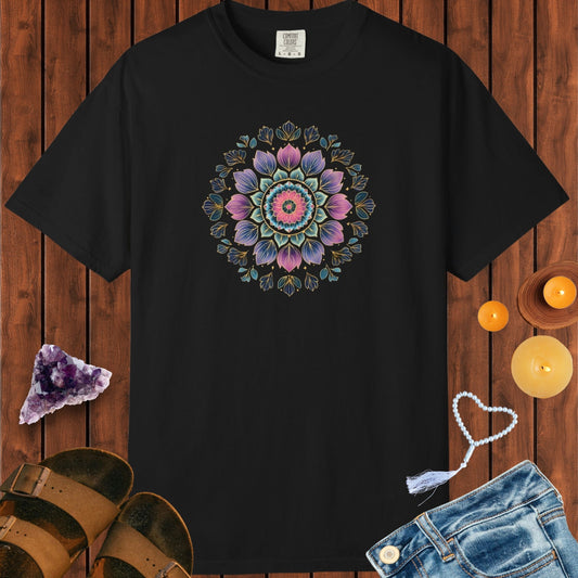 Pink and Purple Leaf Mandala T-shirt