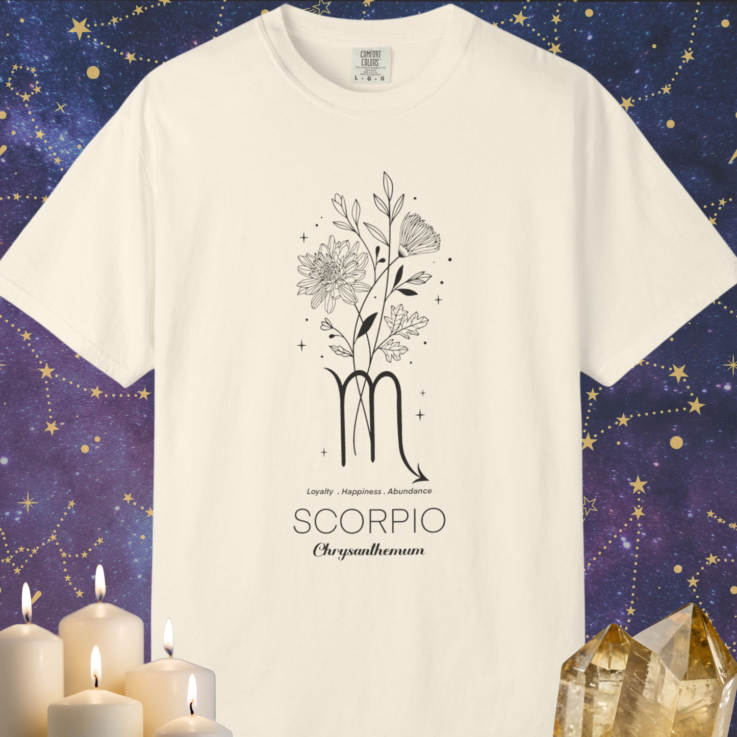 Scorpio Flower Zodiac Sign T-shirt