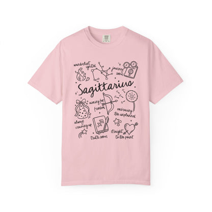Sagittarius Whimsical Doodle Zodiac Sign T-shirt