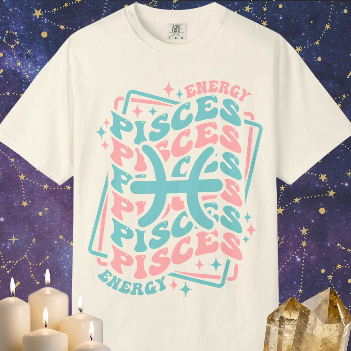 Pisces Retro-Psychedelic Zodiac Sign T-shirt