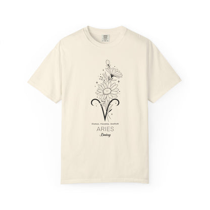 Aries Flower Zodiac Sign T-shirt