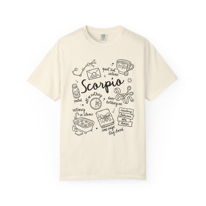 Scorpio Whimsical Doodle Zodiac Sign T-shirt