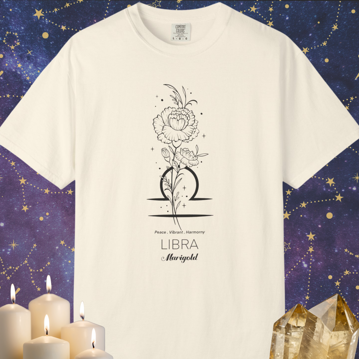 Libra Flower Zodiac Sign T-shirt