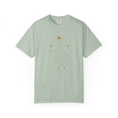 Gold Snake With Stars T-shirt