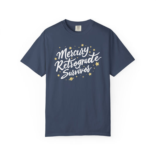 Mercury Retrograde Survivor, With Stars T-shirt