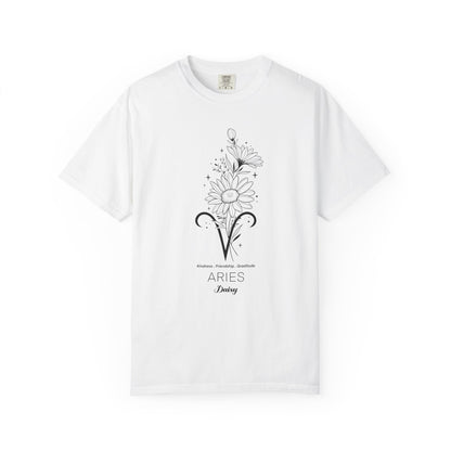 Aries Flower Zodiac Sign T-shirt
