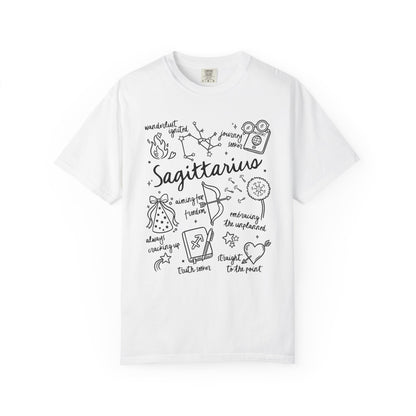 Sagittarius Whimsical Doodle Zodiac Sign T-shirt