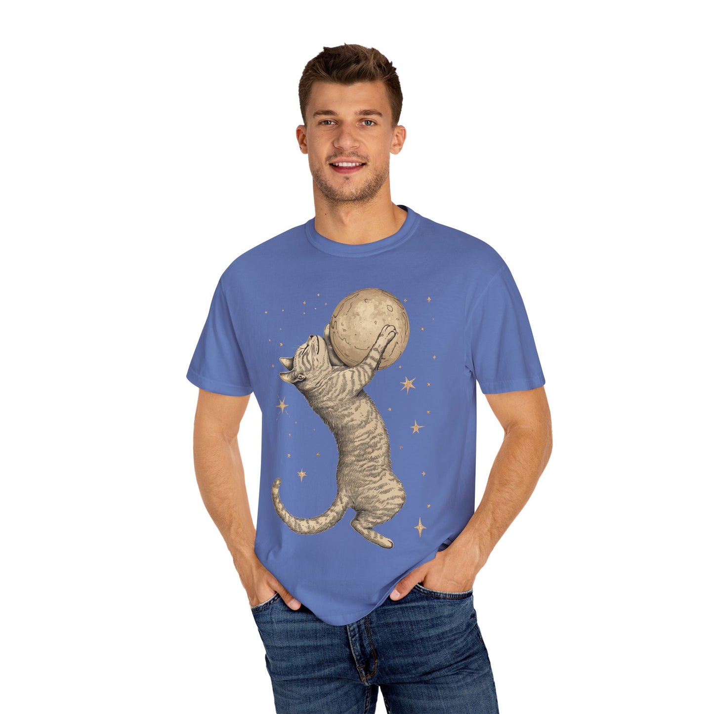 Cat Hugging The Moon T-shirt