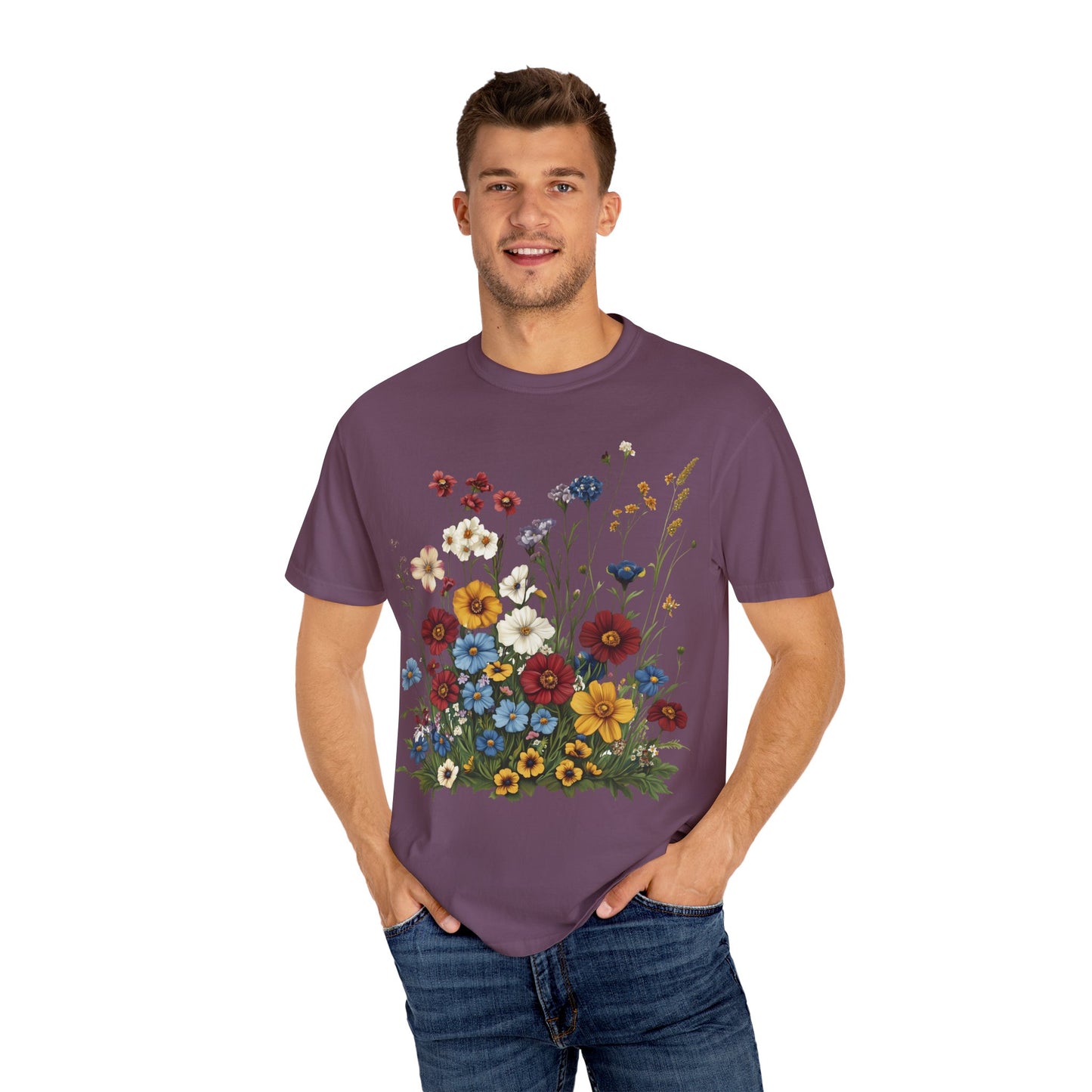 Colorful Flowers and Grass T-shirt