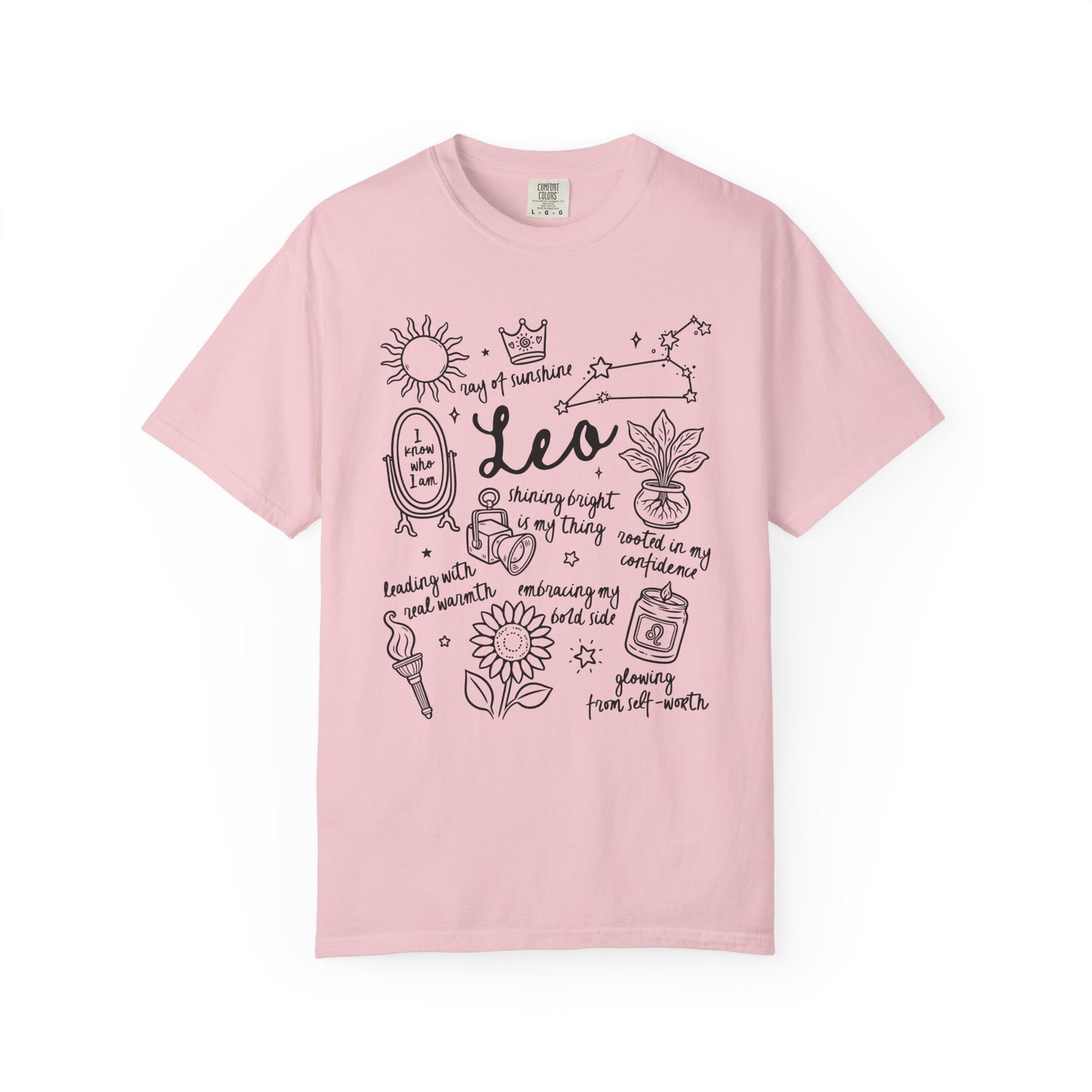 Leo Whimsical Doodle Zodiac Sign T-shirt