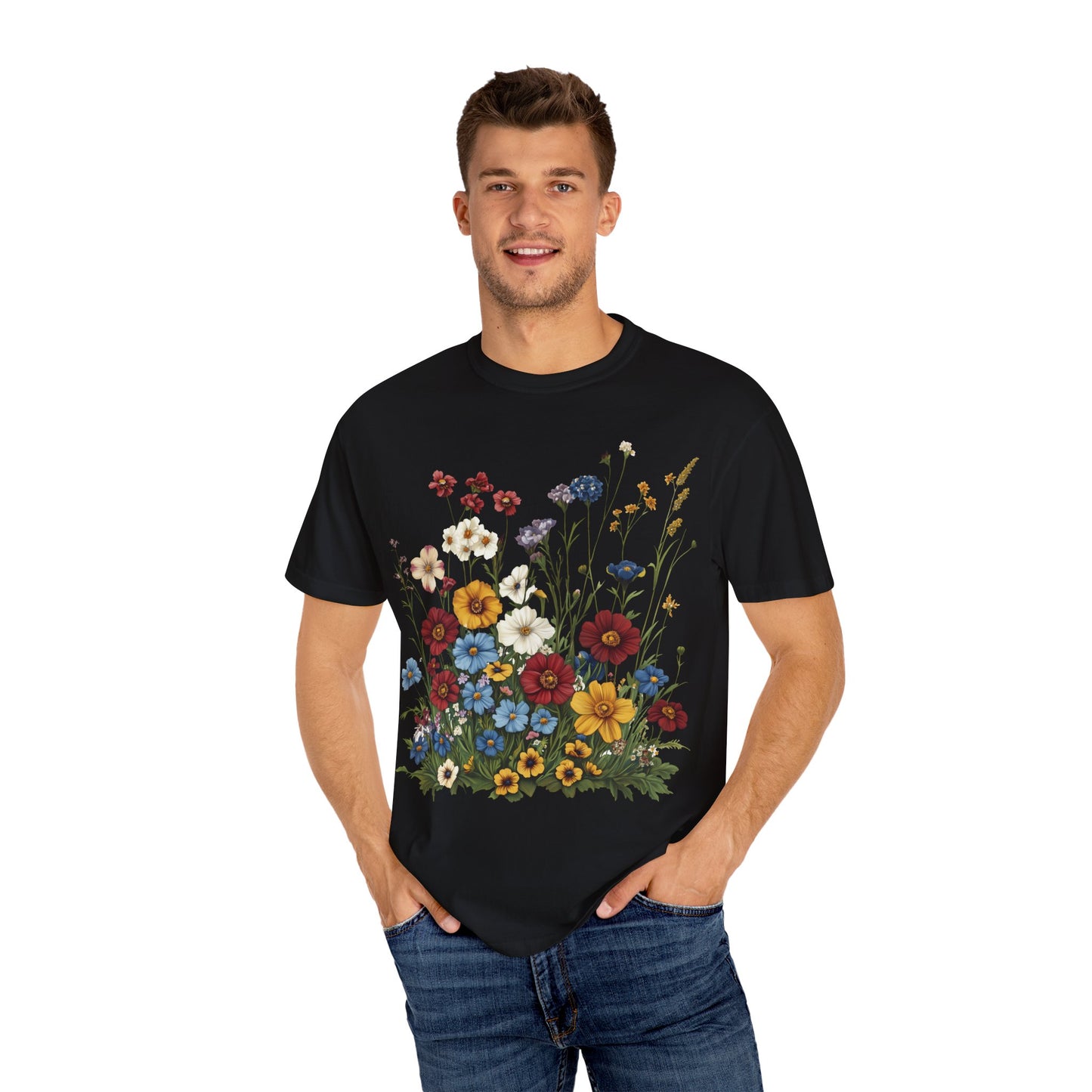 Colorful Flowers and Grass T-shirt