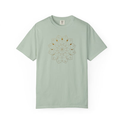 Zodiac Mandala With Moon Phases T-shirt