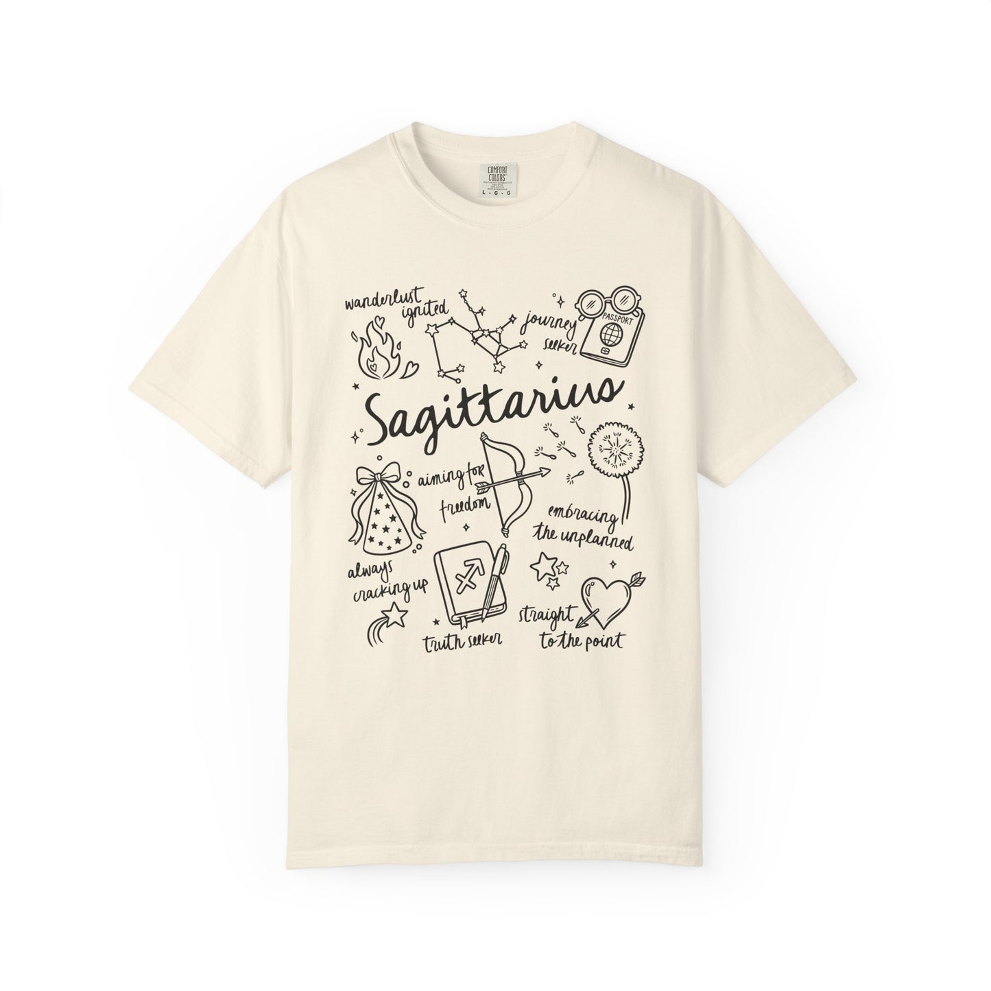 Sagittarius Whimsical Doodle Zodiac Sign T-shirt