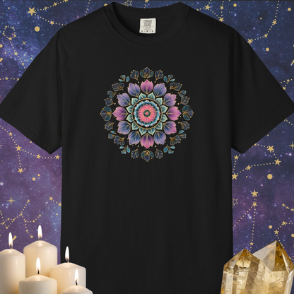 Pink and Purple Leaf Mandala T-shirt