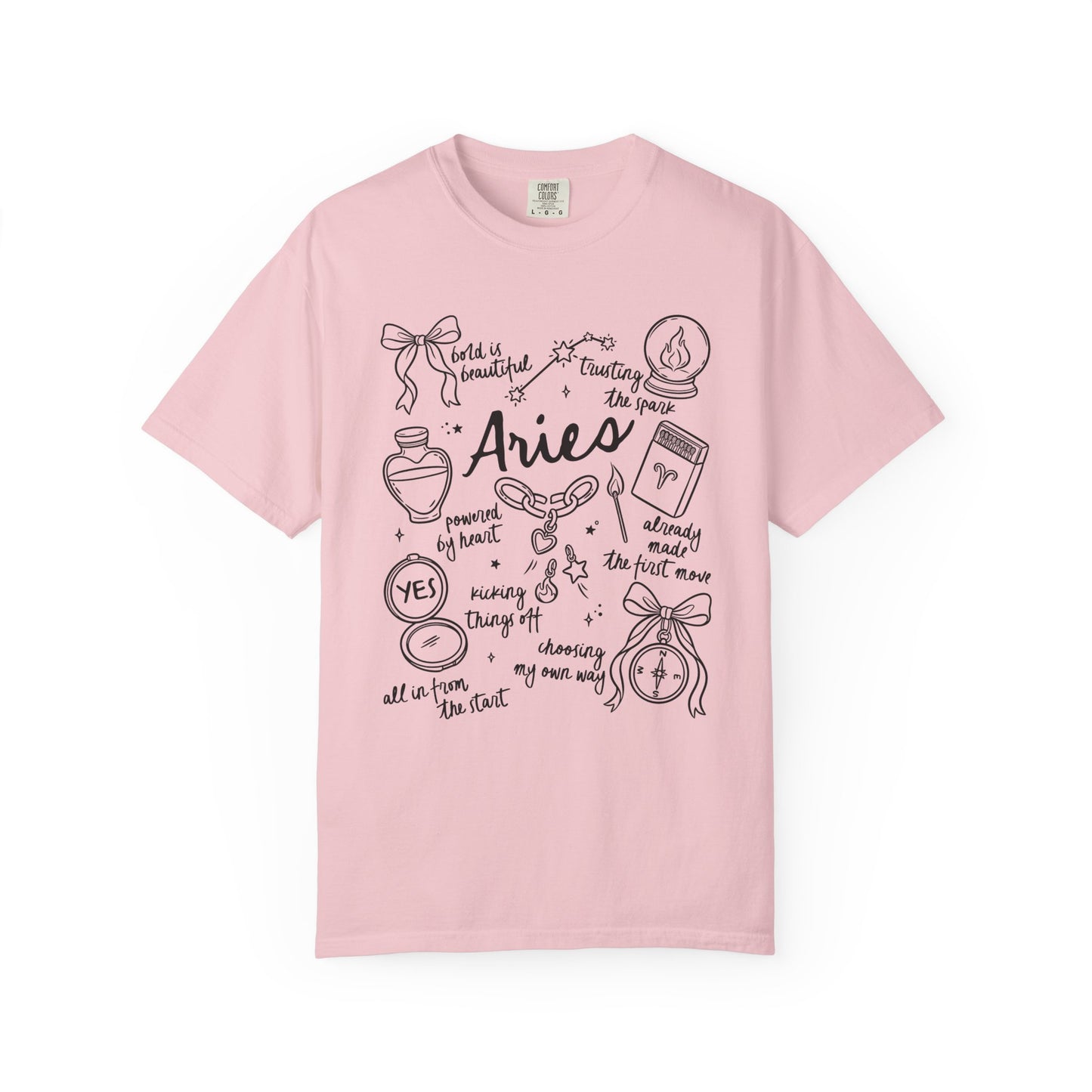 Aries Whimsical Doodle Zodiac Sign T-shirt