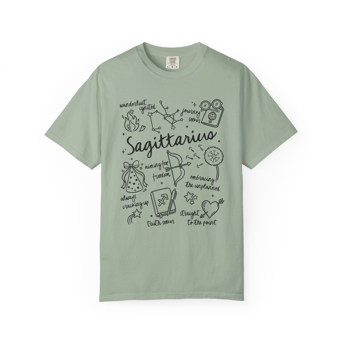 Sagittarius Whimsical Doodle Zodiac Sign T-shirt