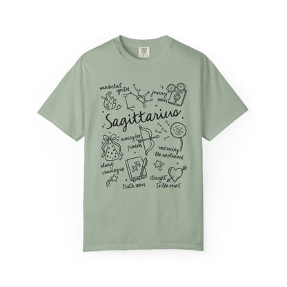 Sagittarius Whimsical Doodle Zodiac Sign T-shirt