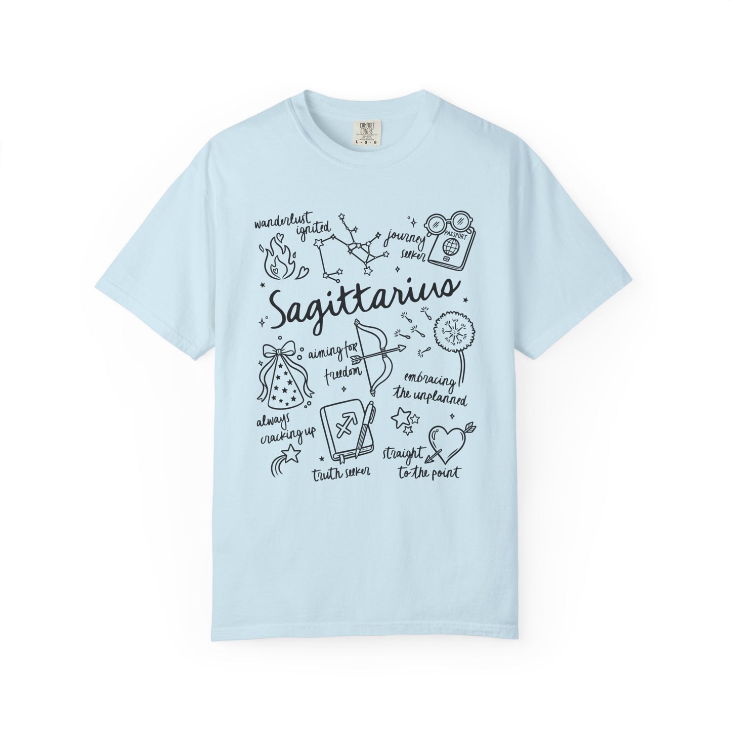 Sagittarius Whimsical Doodle Zodiac Sign T-shirt