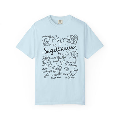 Sagittarius Whimsical Doodle Zodiac Sign T-shirt