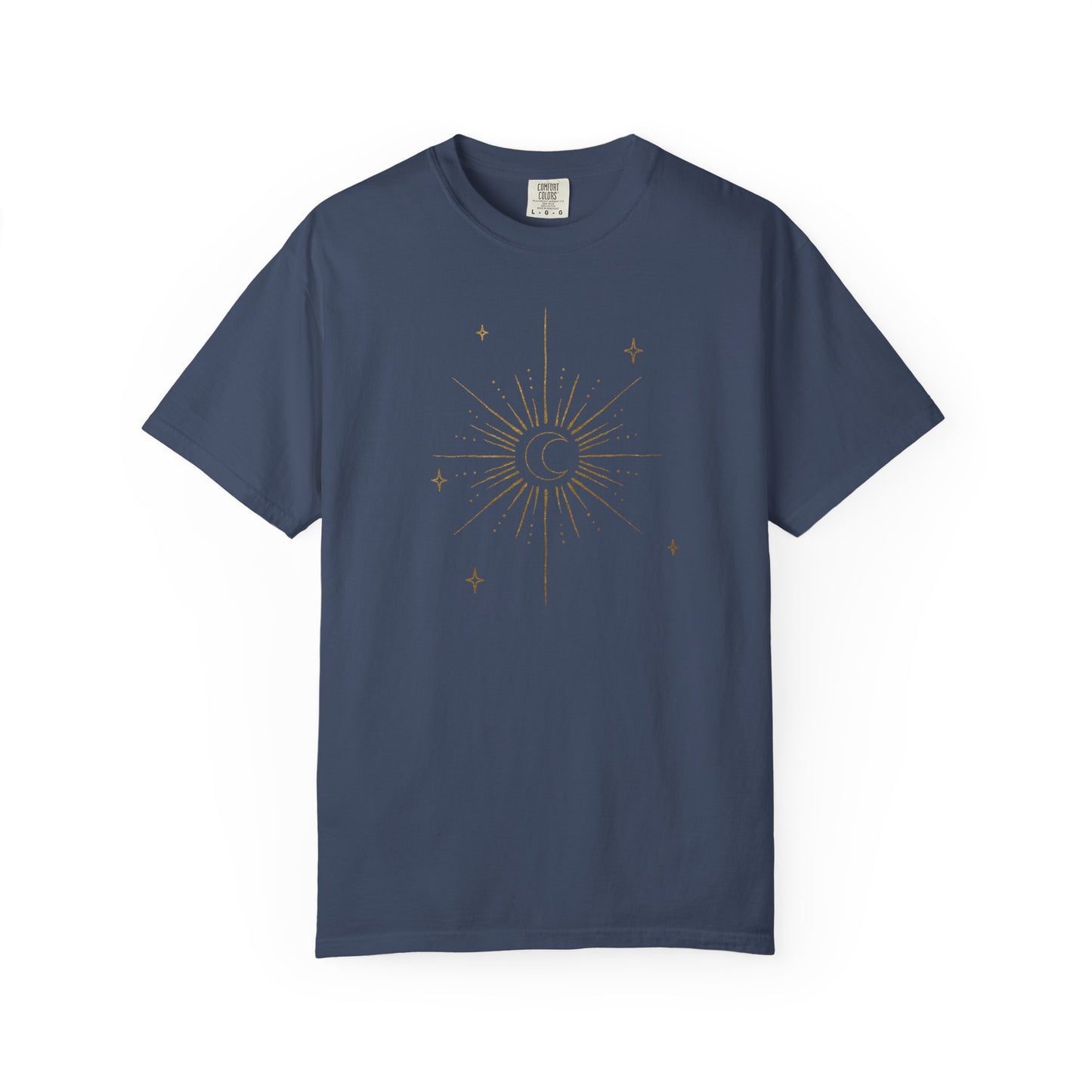 Gold Crescent Moon With Stars T-shirt